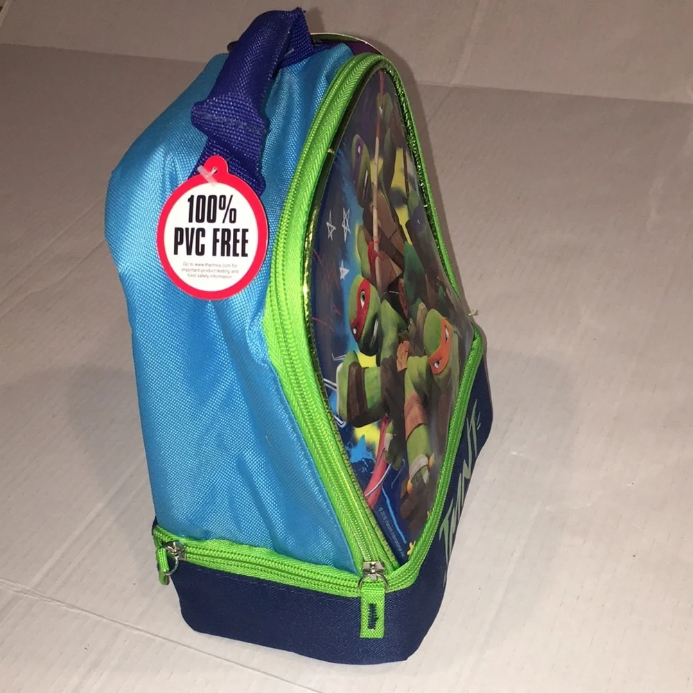 Kids Blue & Green Lunch Bag ninja turtles nwt